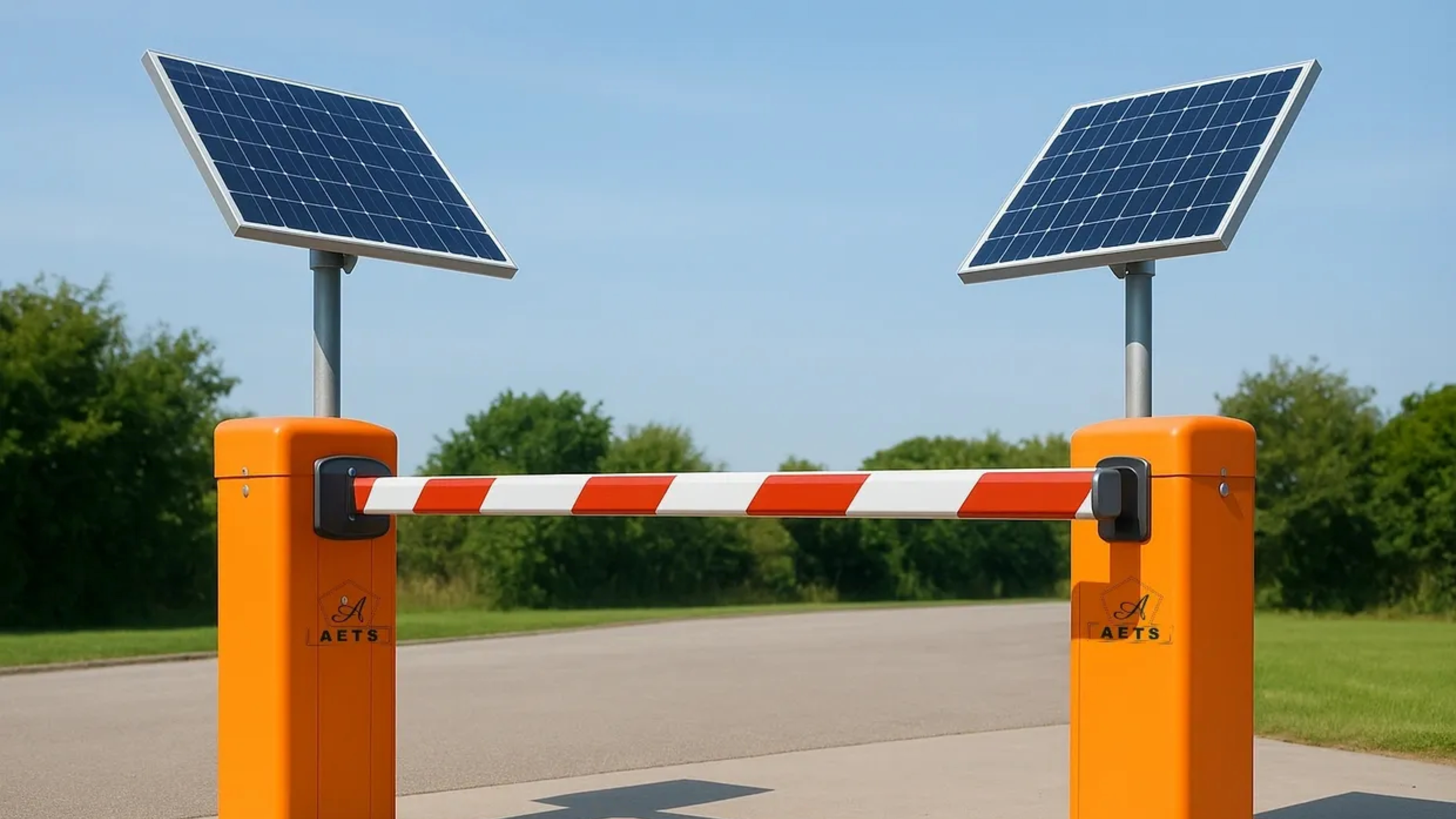 solar-powered boom barrier gate system